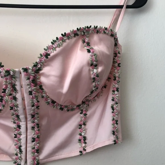 Sugar Thrillz Floral Satin Corset Top - Picture 4 of 7